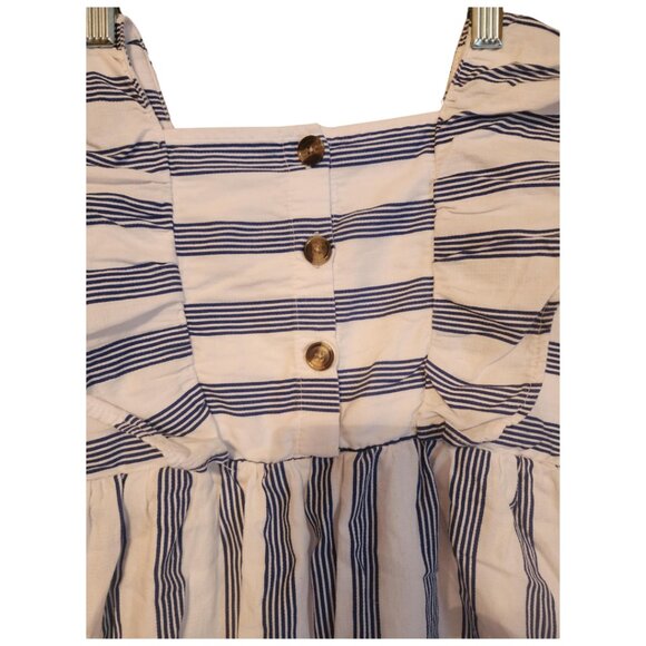 Andy and Evan White and Navy Blue Stripe Dress with Ruffles - Picture 5 of 6
